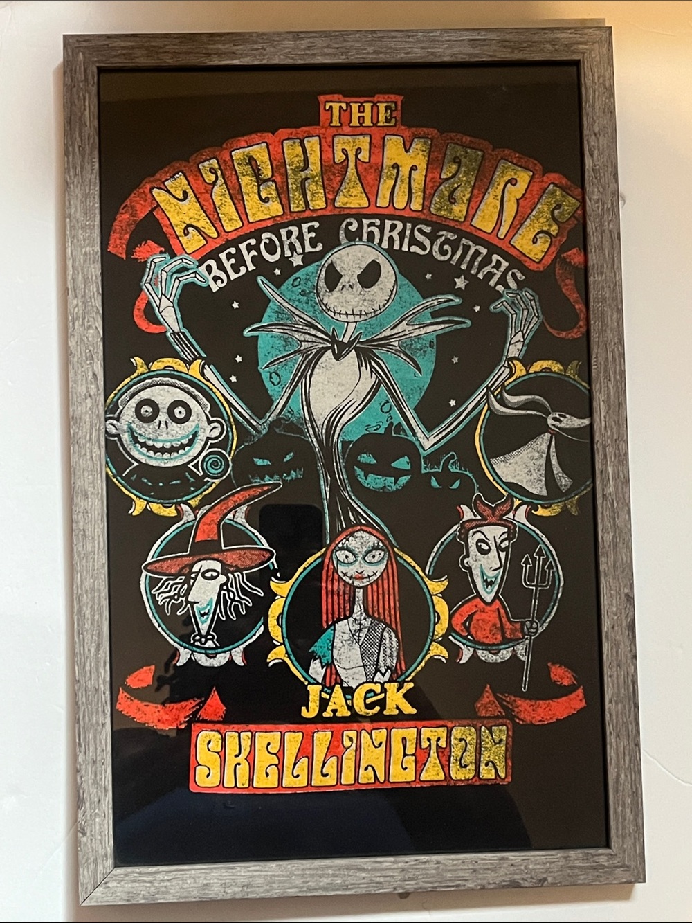Hand Crafted Nightmare Before Christmas Framed Wall Art Jack Skellington NWT
